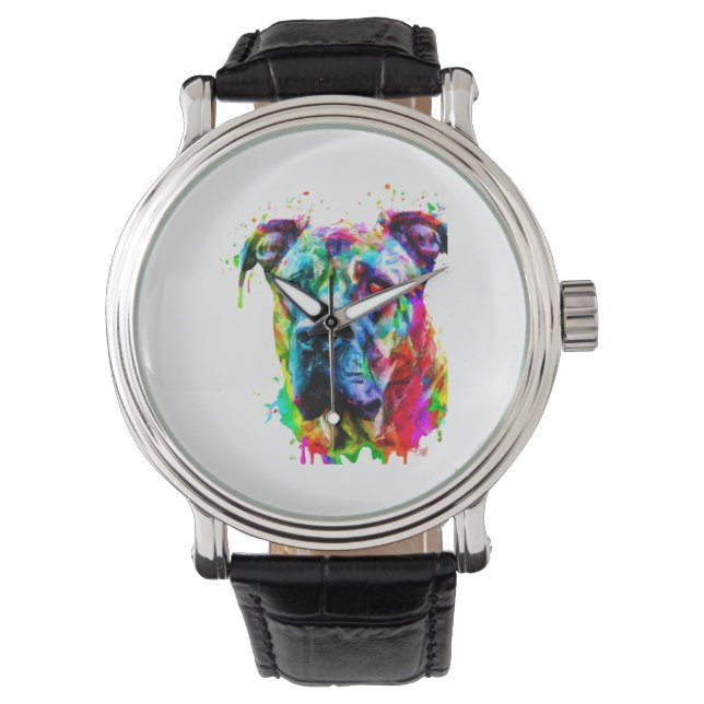 Montre Chien multicolore - Version 1 (devant)