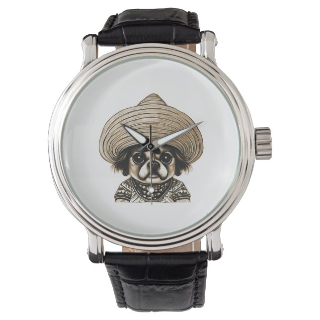 Montre chien portant une couleur brun (devant)