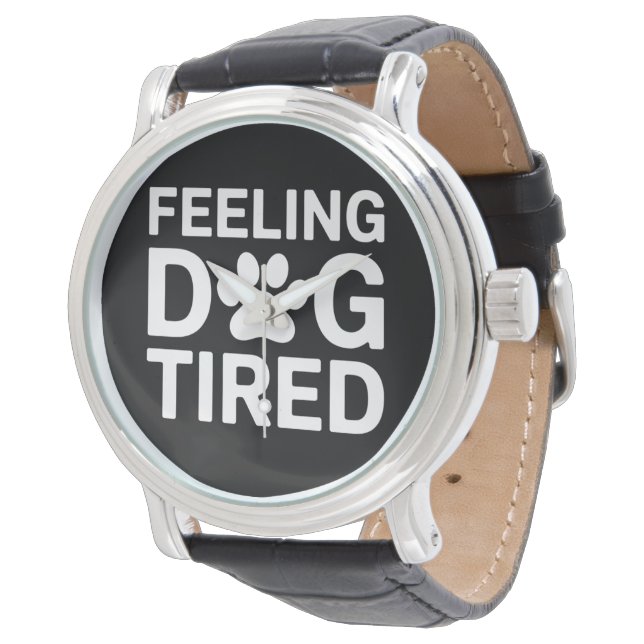 Montre Chien qui se sent fatigué (Incliné)
