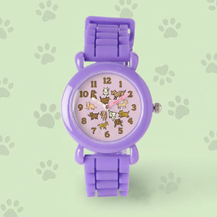 Montre Chiens de dessin animé joyeux pour enfants
