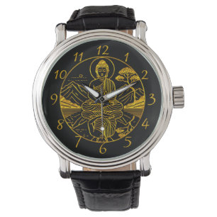 Montre Chiffre de Bouddha Serene reflétant sur les eaux t
