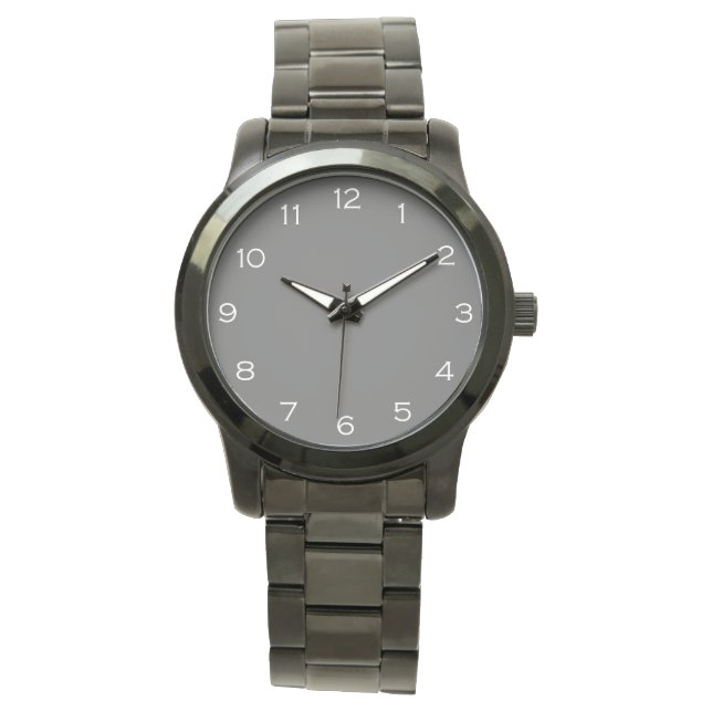 Montre Chiffres blancs sur l'eau gris (devant)