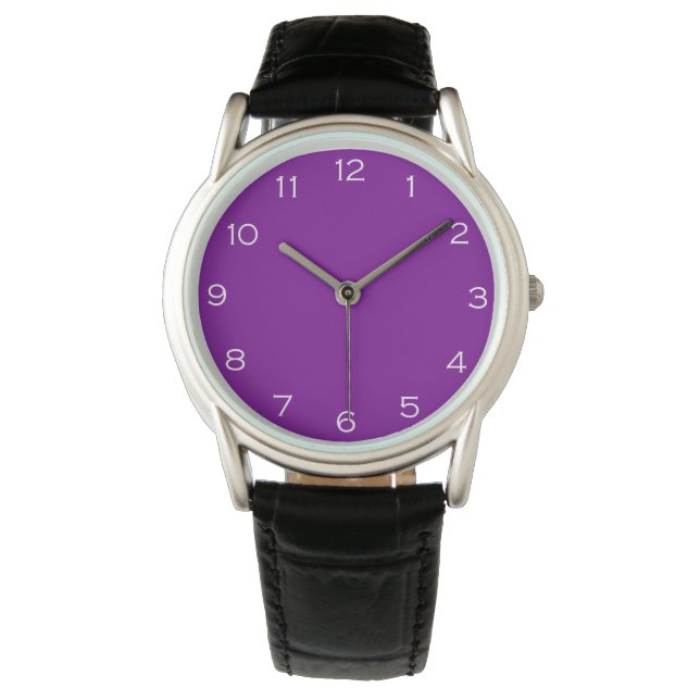 Montre Chiffres blancs sur l'eau violette (devant)