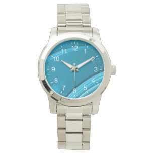 Montre Chiffres blancs Turquoises Abstraits