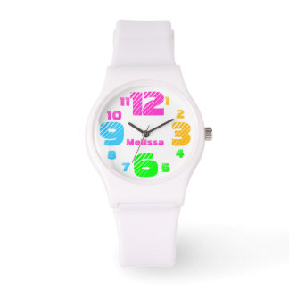 Montre Chiffres de Neon Chunky Femmes Veille blanche