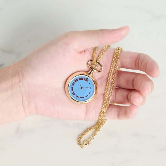 Montre Chiffres Mayas Rouges et Bleus Anciens Art Minimal (main)