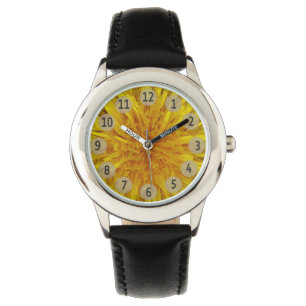 Montre Chiffres noirs jaunes Dandelion sur n'importe quel