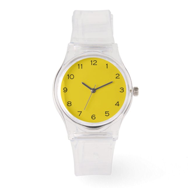 Montre Chiffres noirs sur l'eau jaune (Recto)