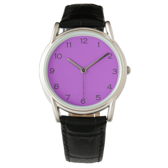 Montre Chiffres noirs sur l'eau violette (devant)
