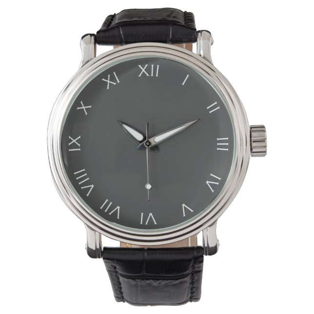 Montre Chiffres romains blancs sur gris wact (devant)