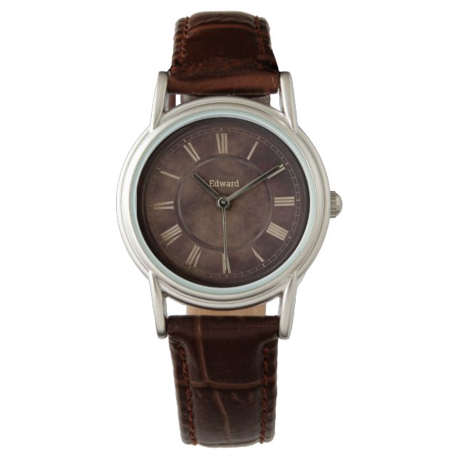 Montre Chiffres romains Brown rouillé (devant)