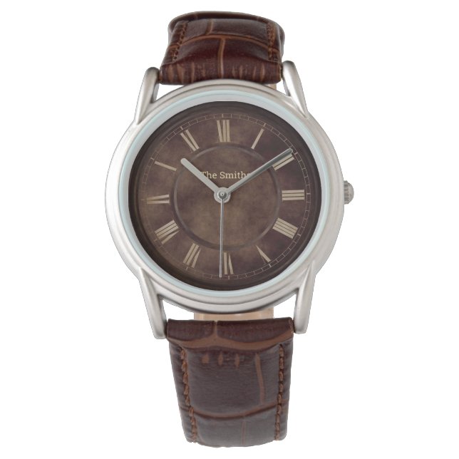 Montre Chiffres romains Brown rouillé (devant)