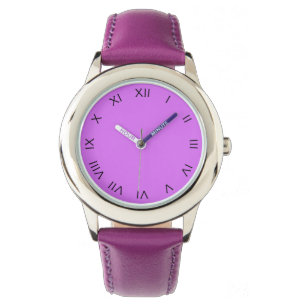 Montre Chiffres romains noirs sur les enfants pourpres cn