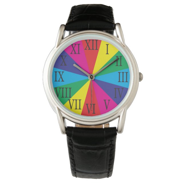 Montre CHIFFRES ROMAINS nuances de couleurs (devant)