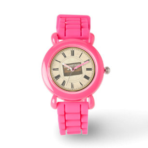 MONTRE CHIFFRES ROMAINS RUSTIQUES BANDE CASSETTE UNIQUE