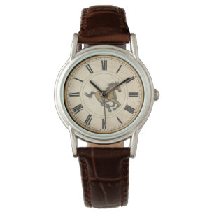 MONTRE CHIFFRES ROMAINS RUSTIQUES CHEVAL VINTAGE