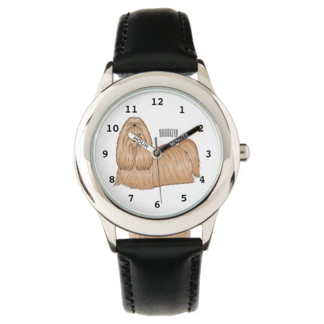 Montre Chih tzu long cheveux dessin de chien (devant)