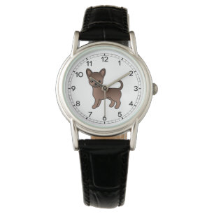 Montre Chihuahua à poil lisse au chocolat Chien de dessin