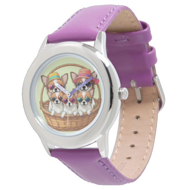 Montre Chihuahua chiots drôles (Incliné)
