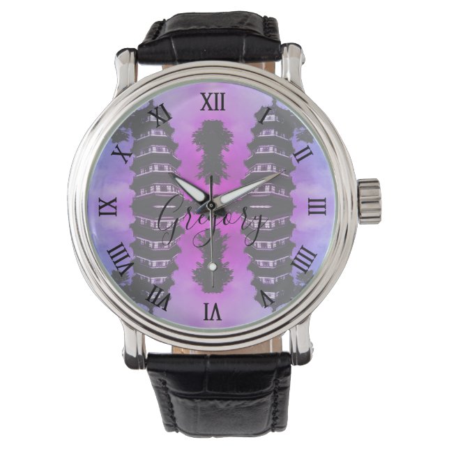 Montre Chine ancienne Canton la pagode fleurie (devant)