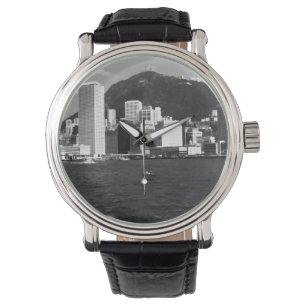 Montre Chine vintage Baie de Hong Kong Vue des gratte-cie