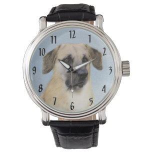 Montre Chinook (Oreilles Laissées) Peinture - Art Chien o