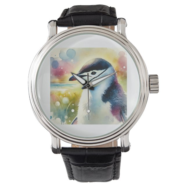 Montre Chinstrap Penguin 210824AREF115 - Watercolor (devant)