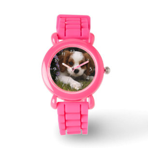 Montre Chiot cavalier d'épagneul du Roi Charles derrièr