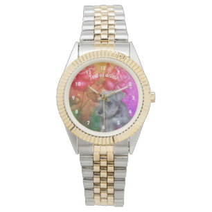 Montre Chiot Et Fleurs Schnauzer Miniature Personnalisé