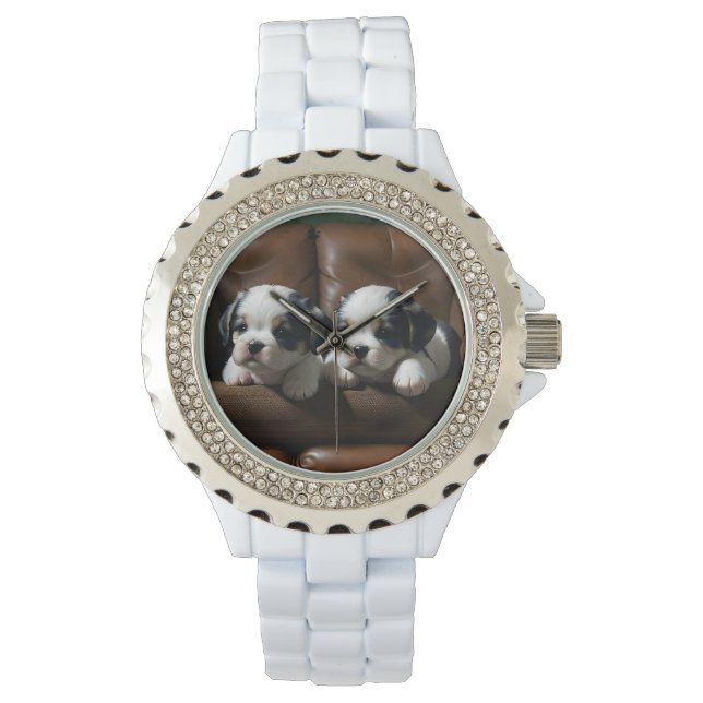 Montre Chiots super mignons sur le canapé 1 (devant)