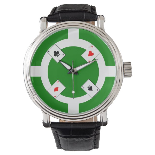 Montre Chip de poker - Vert (devant)