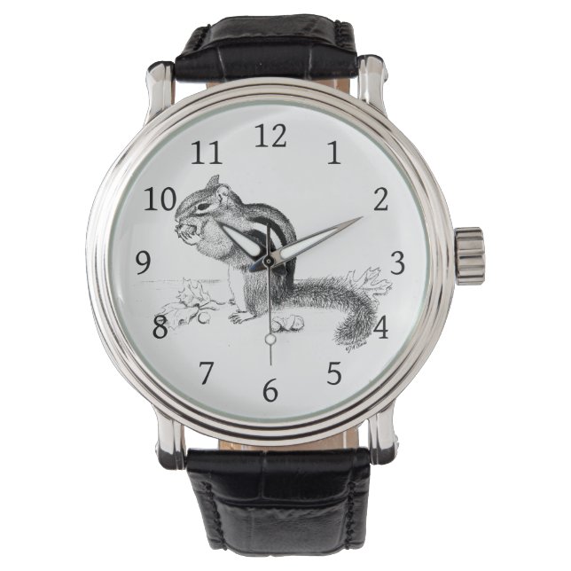 Montre Chipmunk et Acorns Wrist Watch (devant)