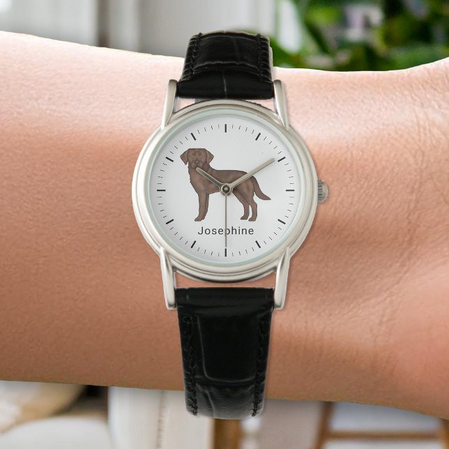 Montre Chocolat Labrador Retriever Cute Lab Dog Art Nom (Créateur téléchargé)