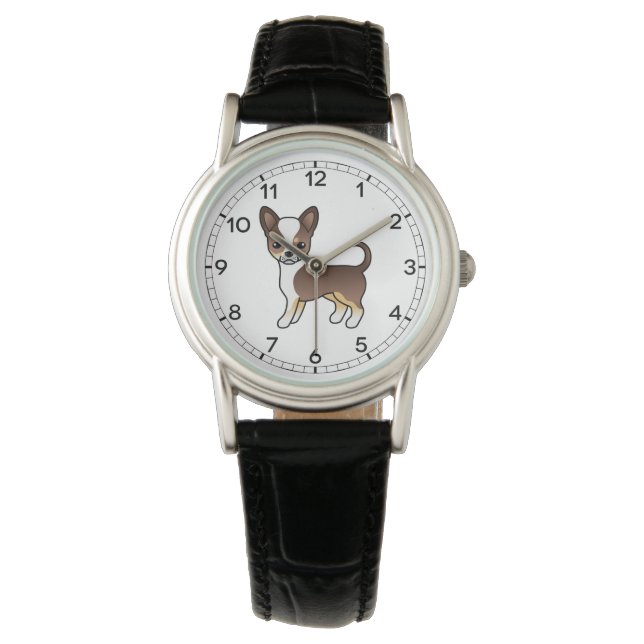 Montre Chocolat Tricolor Manteau lisse Chihuahua mignon c (devant)