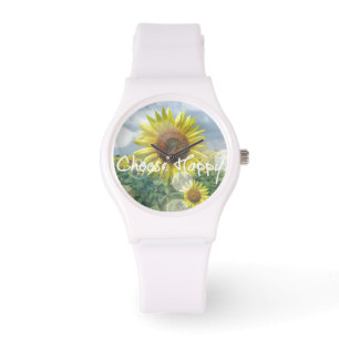 Montre Choisissez une note heureuse avec des tournesols