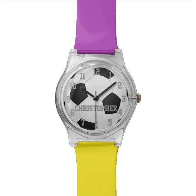 Montre Choisissez Vos Couleurs D'Équipe, Balle De Footbal (Fermer)
