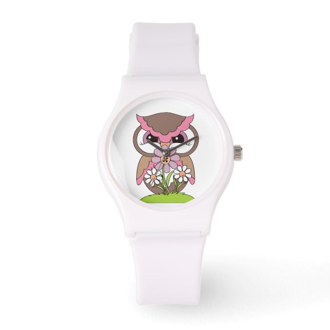 Montre Chouette à gorge rose mignonne (Recto)