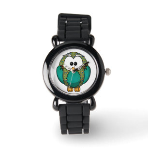 Montre Chouette à Motif Peacock Turquoise