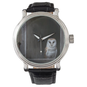 Montre Chouette bracelet en cuir Vintage