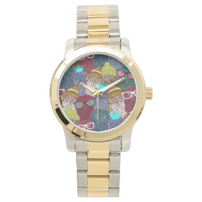 Montre Chouette dans la couronne (devant)