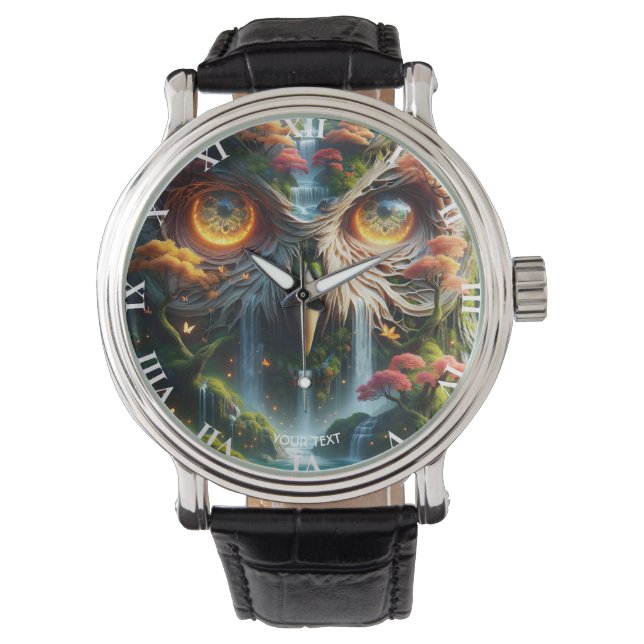 Montre Chouette d'Imaginaire, arbres à cascade (devant)