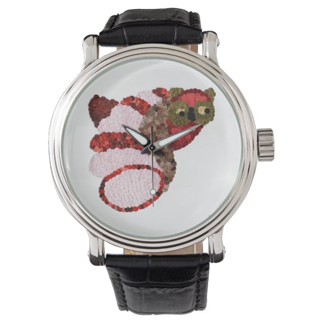 Montre Chouette en cuir (devant)