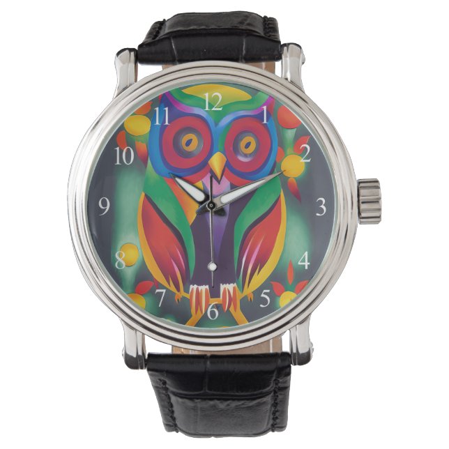 Montre Chouette holographique couleur mignonne (devant)