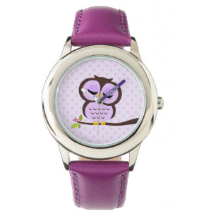 Montre Chouette mignonne pourpre