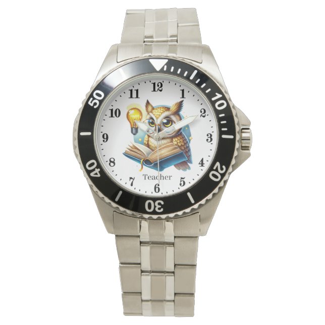 Montre Chouette professeur cool personnalisable  (devant)