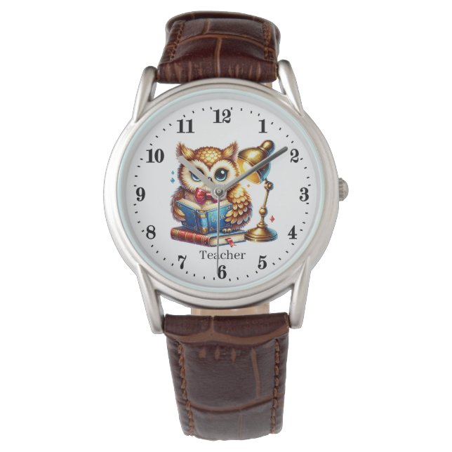 Montre Chouette professeur cool personnalisable  (devant)