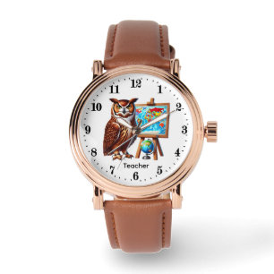 Montre Chouette professeur mignonne personnalisable