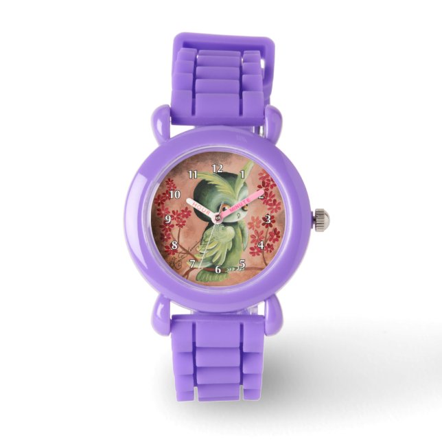 Montre Chouette verte mignonne (Recto)