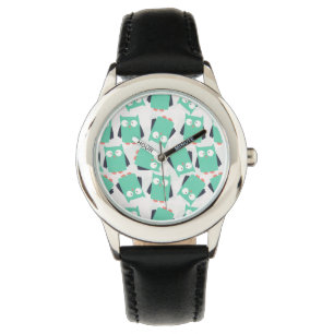 Montre Chouettes lunaires turquoises
