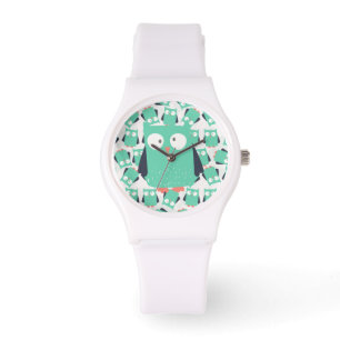 Montre Chouettes lunaires turquoises